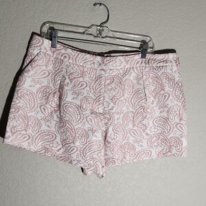 Victoria Beckham Shorts Womens size 16W Pink Paisley Flowers